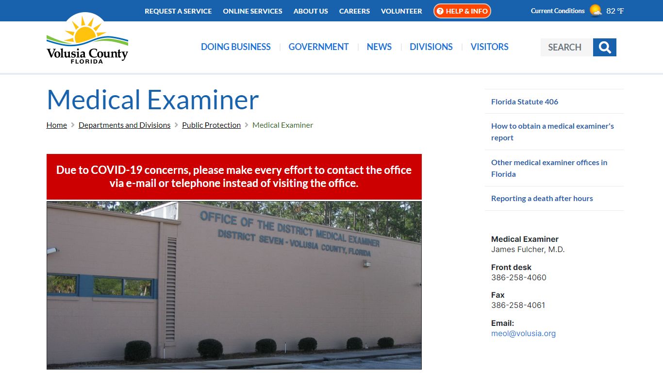 Medical Examiner - Volusia County, Florida